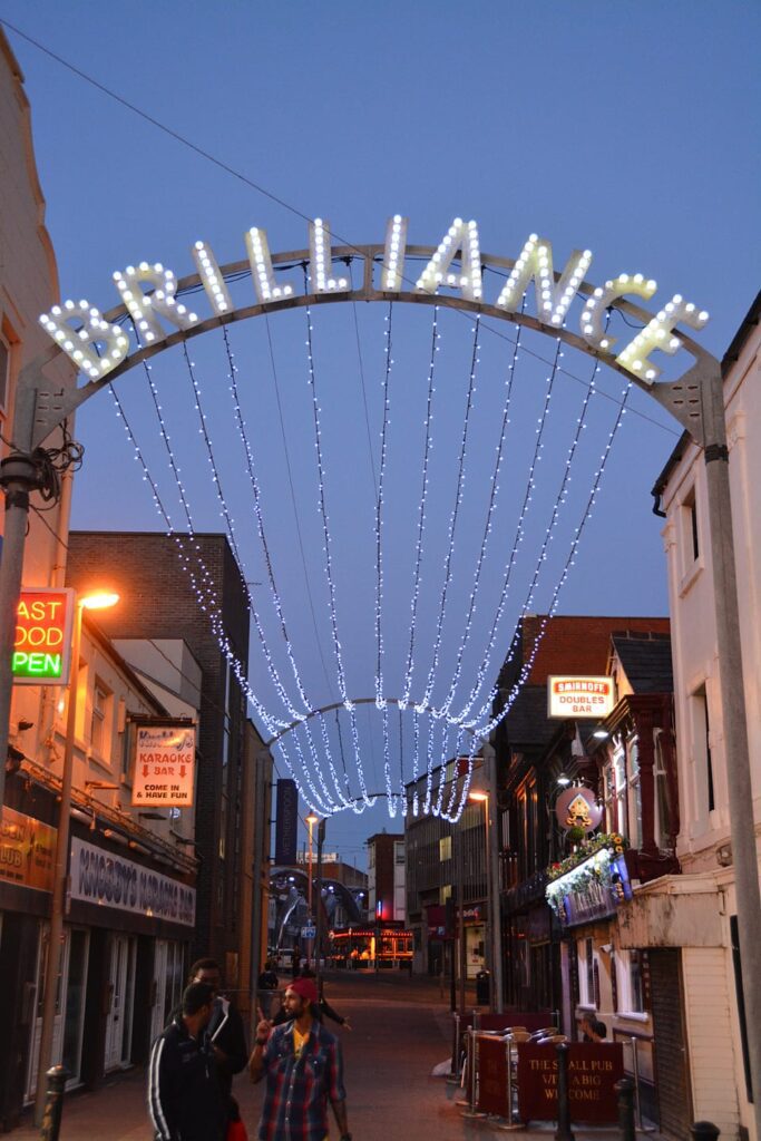 Brilliance arch leading to Birley Street. Find out about Blackpool Illuminations